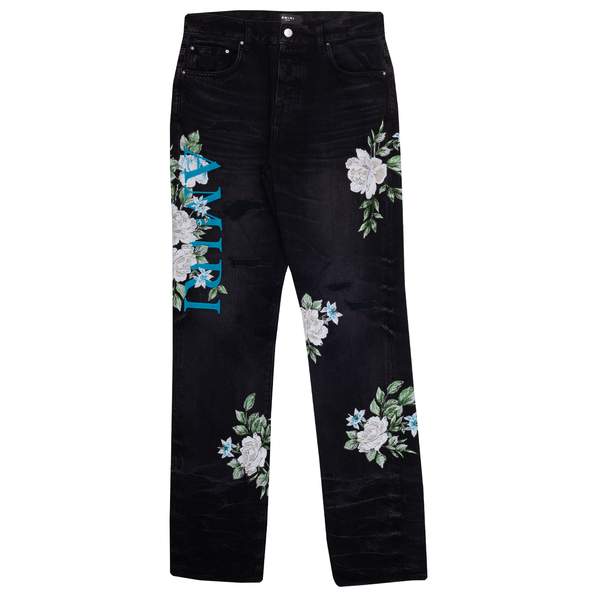 Amiri Jacquard Straight-Leg Carpenter Jeans - Blue