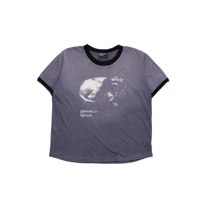 Porcelain Dog Patch Ringer T-Shirt