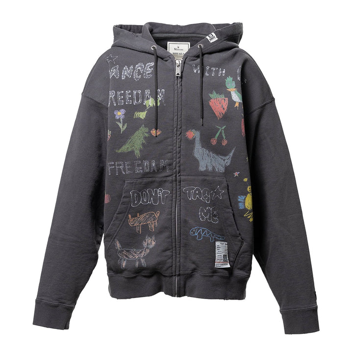 Kids Doodle Printed Zip-up Hoodie