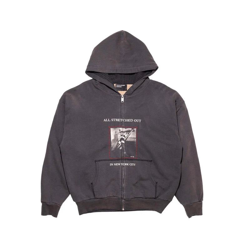 Stretched Out Thermal Lined Lined Zip Up Hoodie