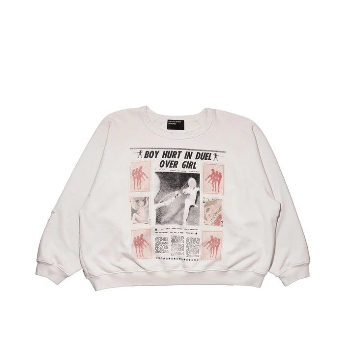 Boy Hurt In Duel Raglan Crewneck