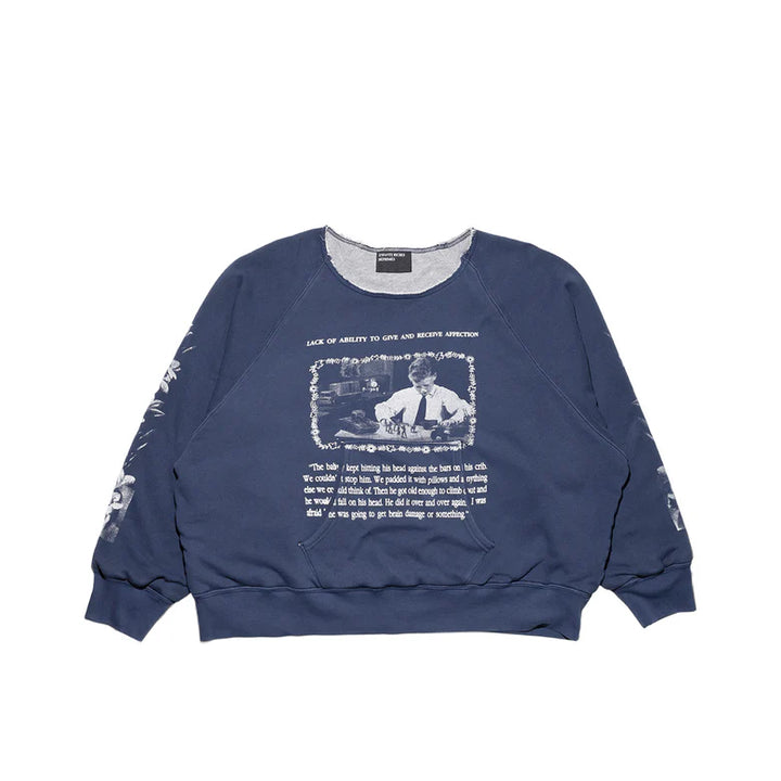 Head Against The Bars Lined Raglan Crewneck Sweatshirt