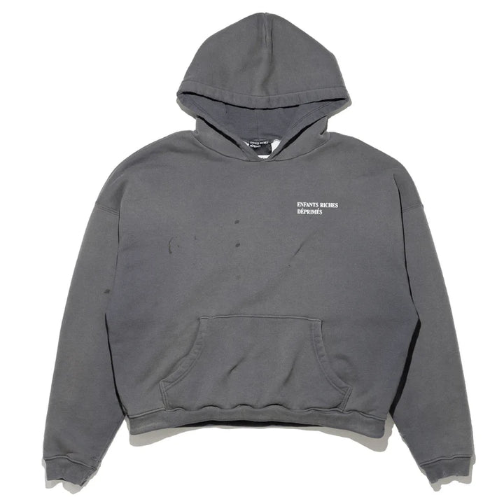 Thermal Lined Distressed Logo Hoodie