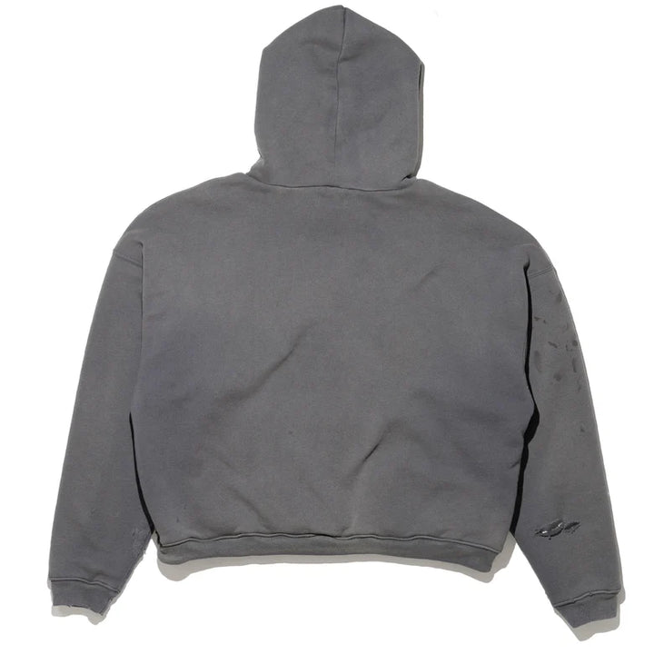 Thermal Lined Distressed Logo Hoodie