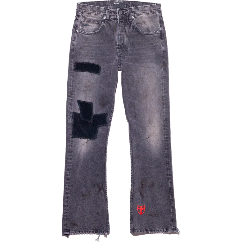 Patchwork Flare Jeans