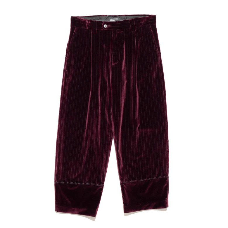 Velvet Stripe Carrot Leg Trousers