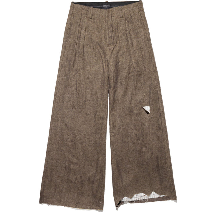 Oil Stained Wide Leg Flare Trousers