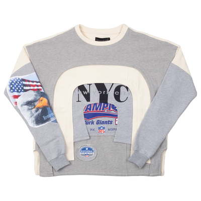 WHO DECIDES WAR ARCHED COLLAGE CREWNECK SWEATER