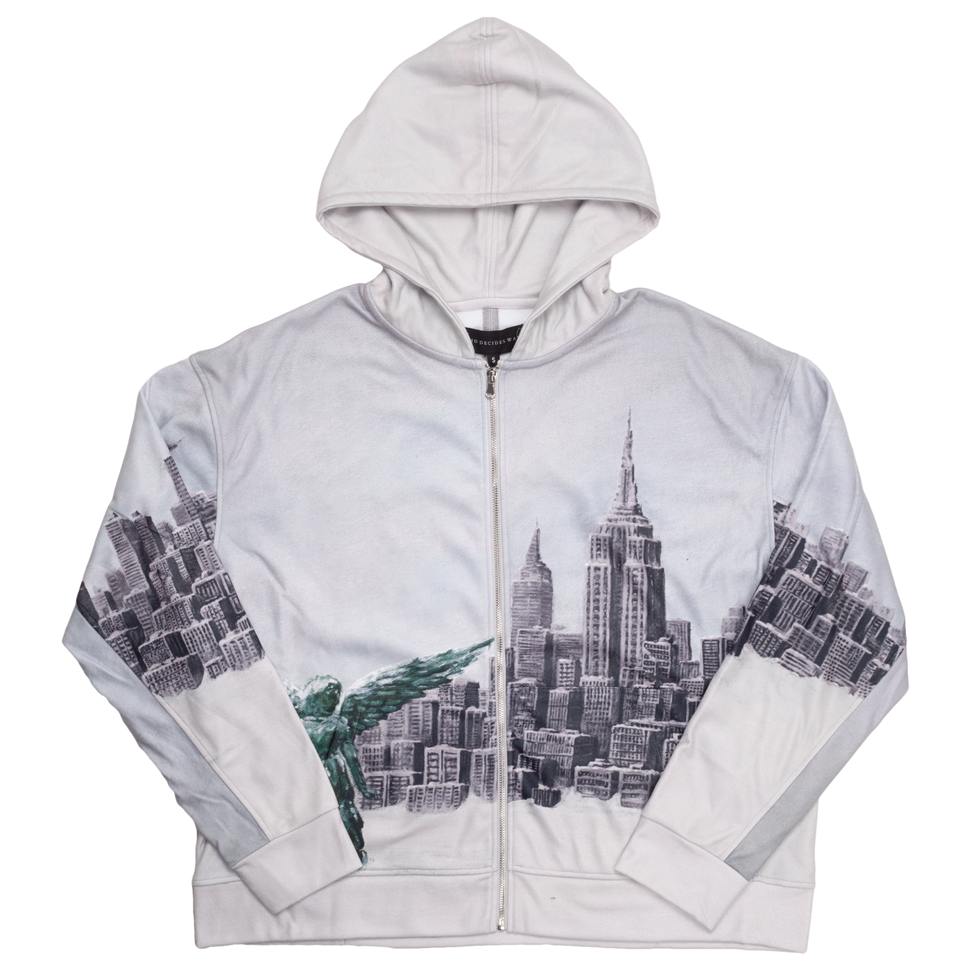 WHO DECIDES WAR ANGEL OVER THE CITY ZIP-UP