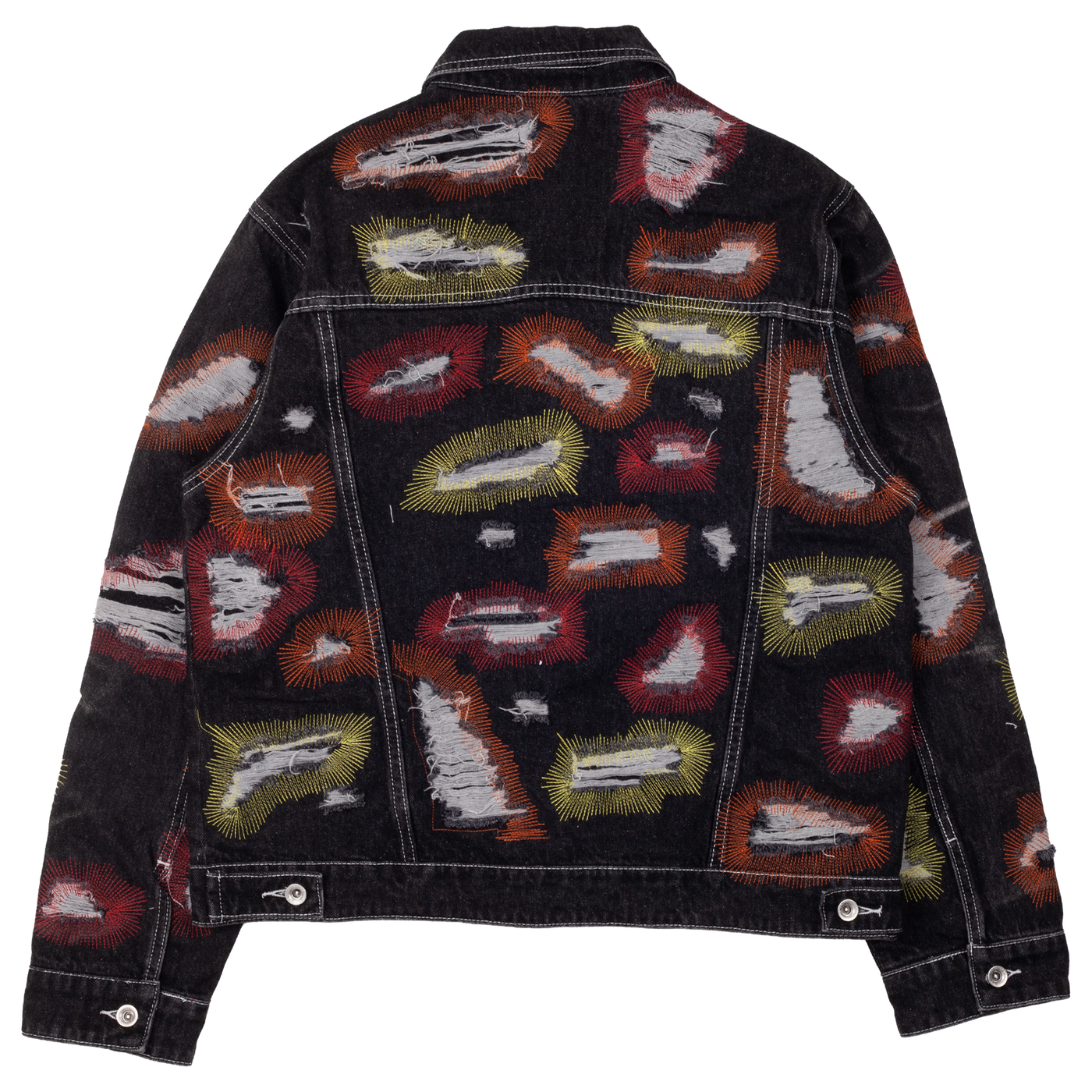 WHO DECIDES WAR ALL OVER EMBROIDERY DENIM JACKET