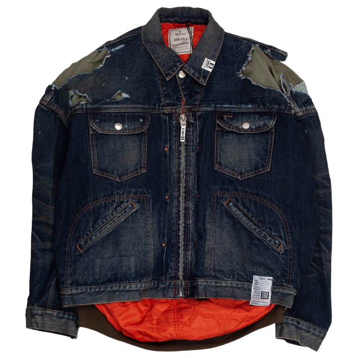 Flight Jacket Layered Denim Jacket