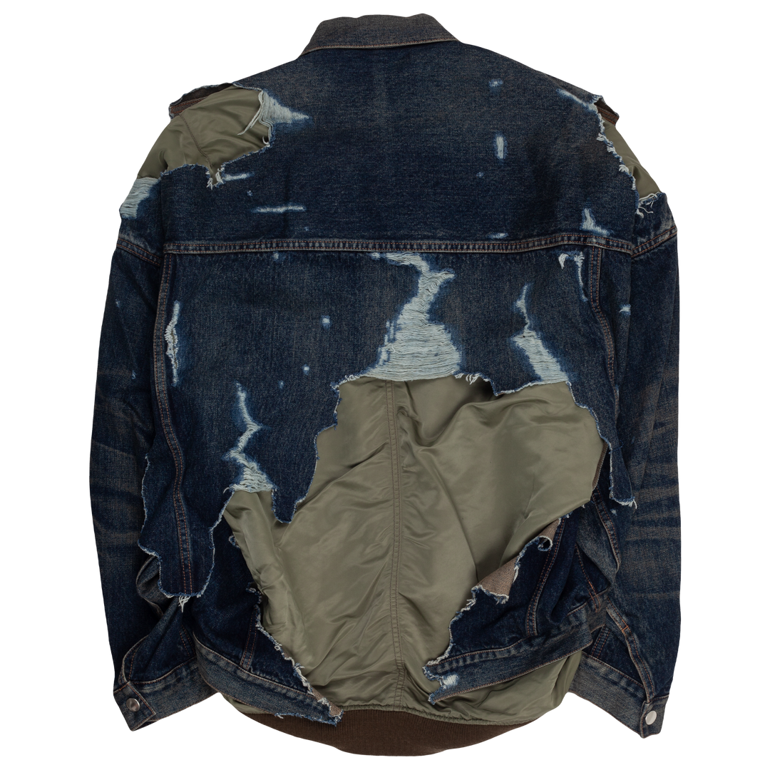 Flight Jacket Layered Denim Jacket