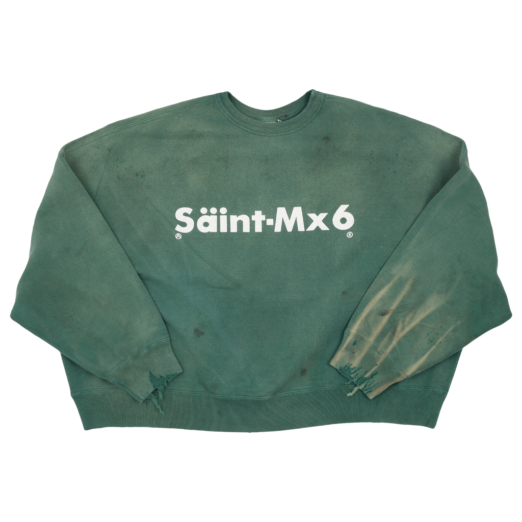 新品 SAINT MICHAEL CREW SWT YOUTH GREEN M 新品 SAINT MICHAEL CREW SWT YOUTH GREEN M