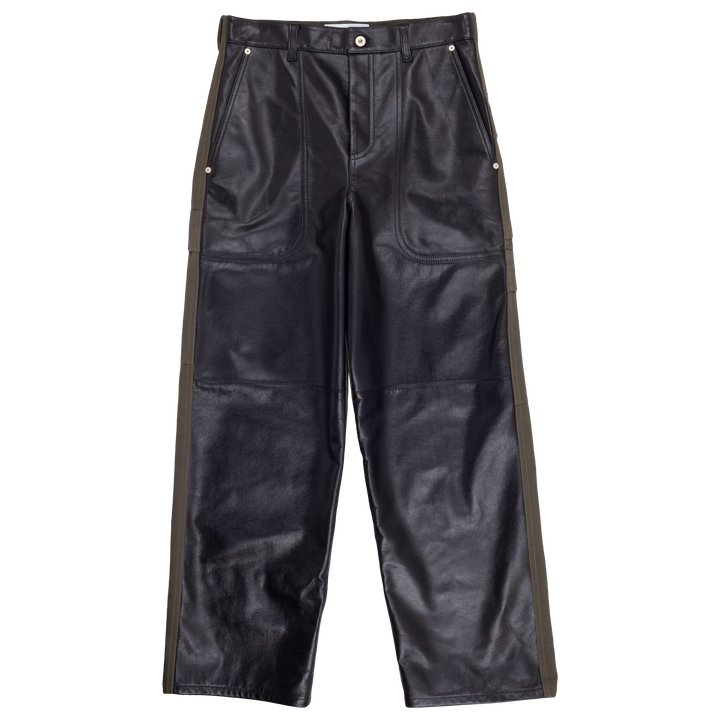 Nappa Calfskin and Cotton Cargo Trousers