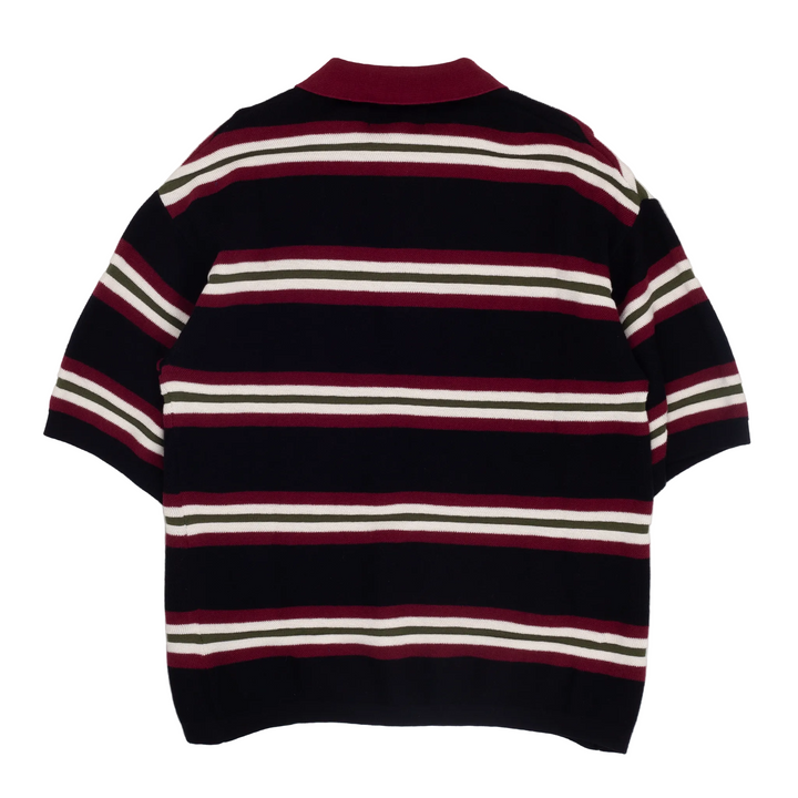 Striped Knit Short Sleeve Polo