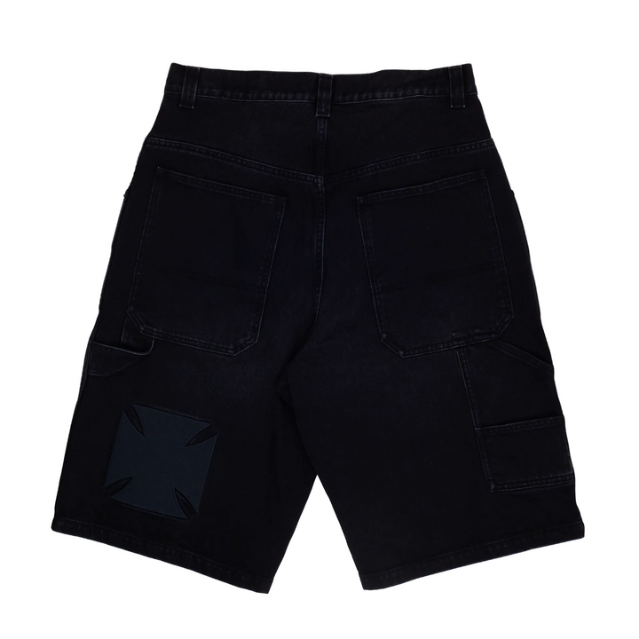 Applique Biker Cross Hip-Hop Denim Shorts