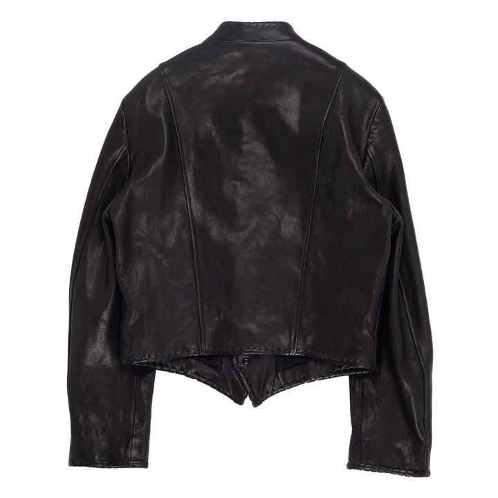 Rikus Collar Stand Cropped Blouson With Corded Border