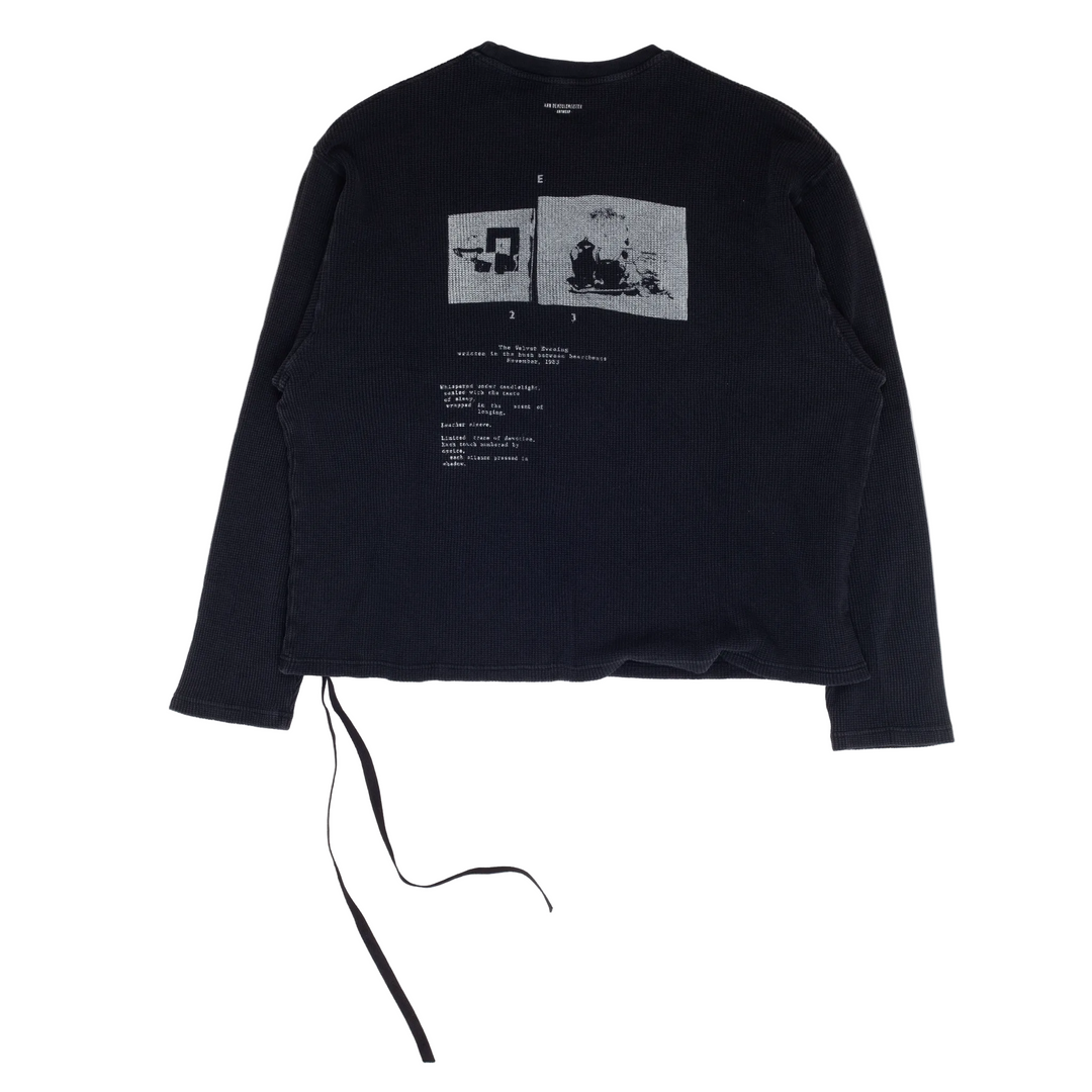 Emil Relax Fit Boxy T-Shirt with "The Velvet Evening" Print Délavé Waffle Jersey