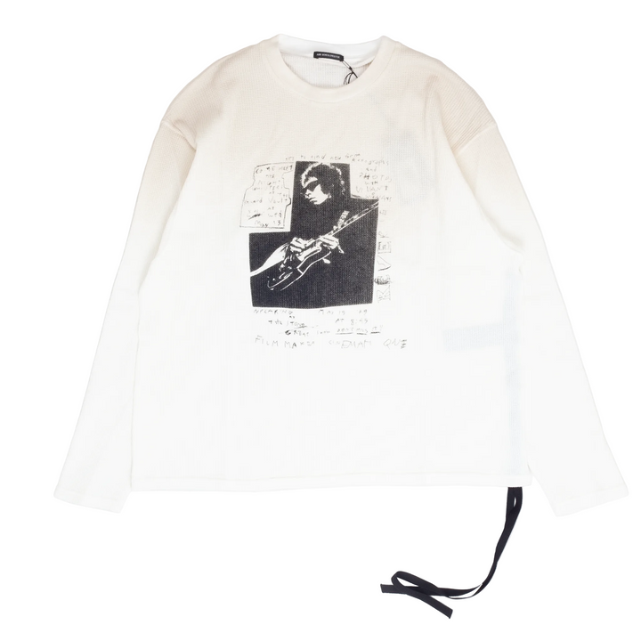 Emil Relax Fit Boxy T-Shirt with "The Night Whispers" Print Délavé Waffle Jersey