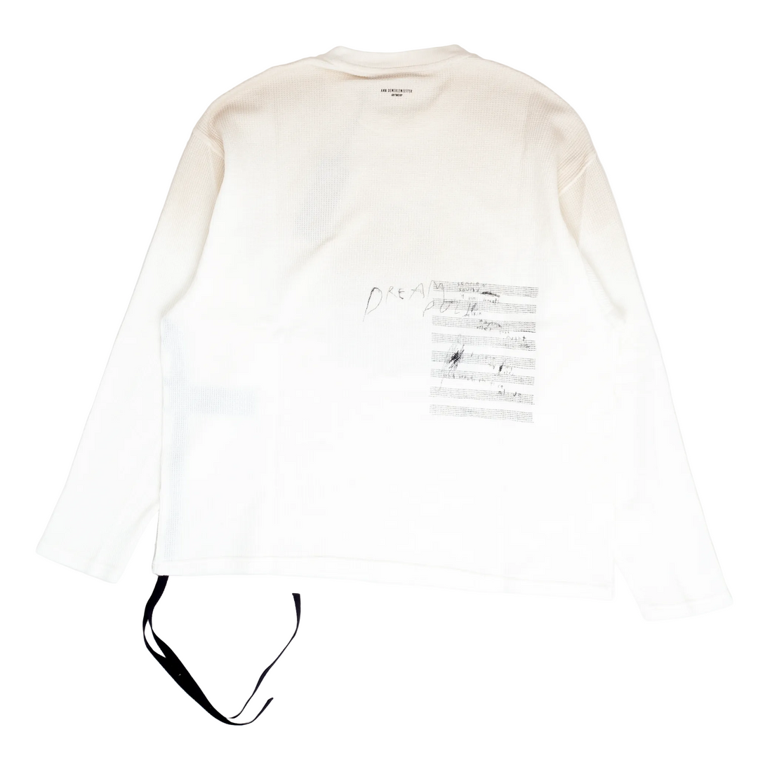 Emil Relax Fit Boxy T-Shirt with "The Night Whispers" Print Délavé Waffle Jersey