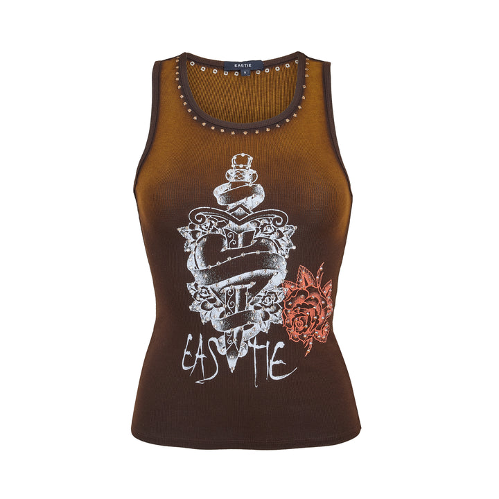 Eastie x POTN Ribbed Tank with Rhinestone Details