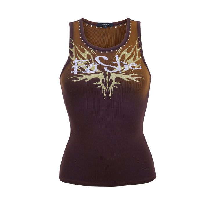 Eastie x POTN Ribbed Tank with Rhinestone Details