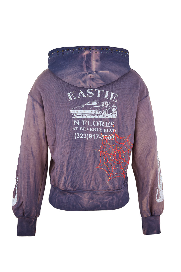 Eastie x POTN Hooded Zip Sweatshirt with Rhinestones