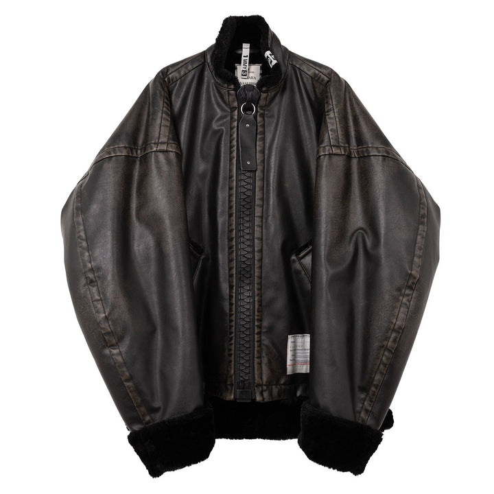 Coated Big Zip Boa Jacket