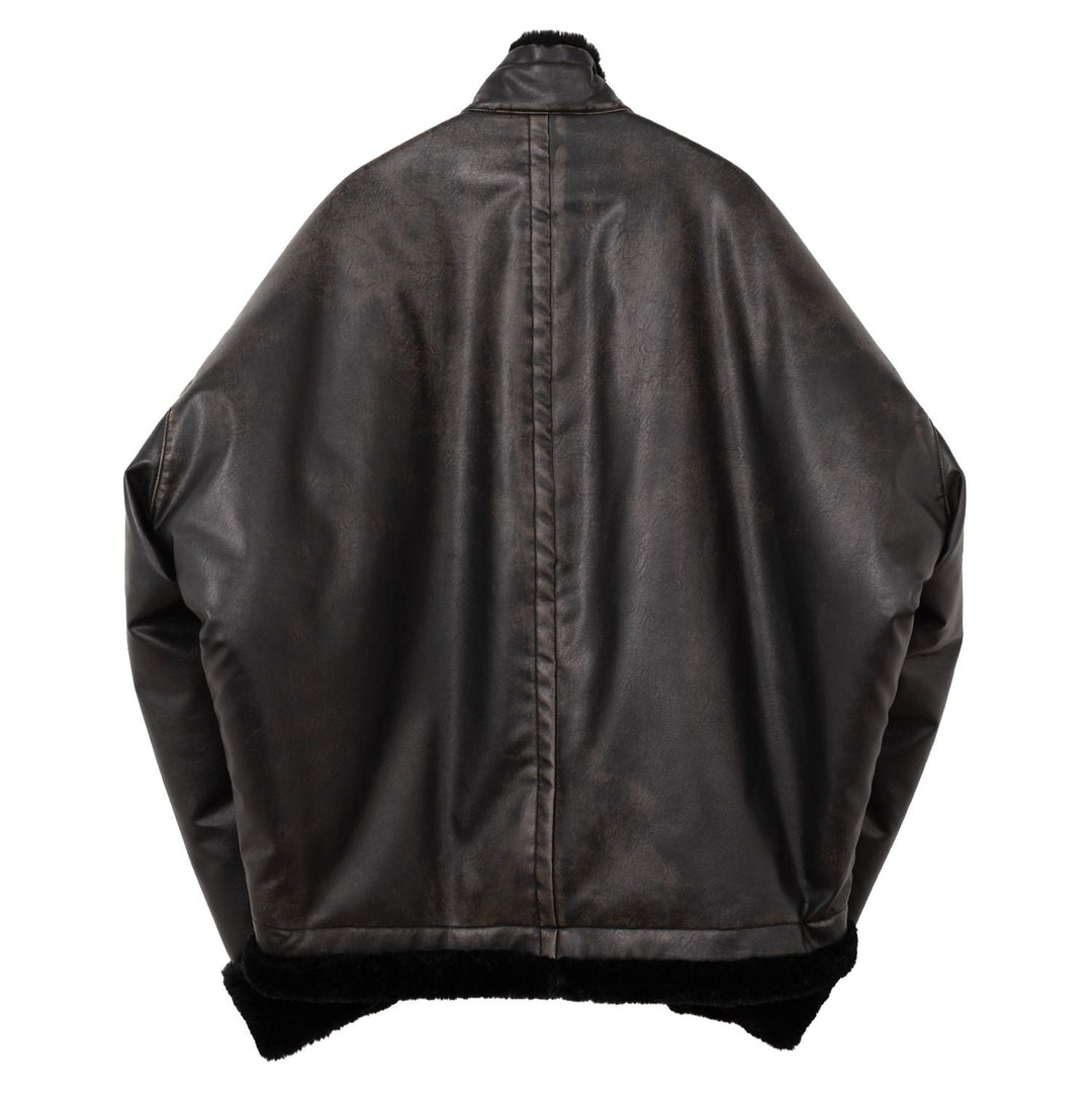 Coated Big Zip Boa Jacket