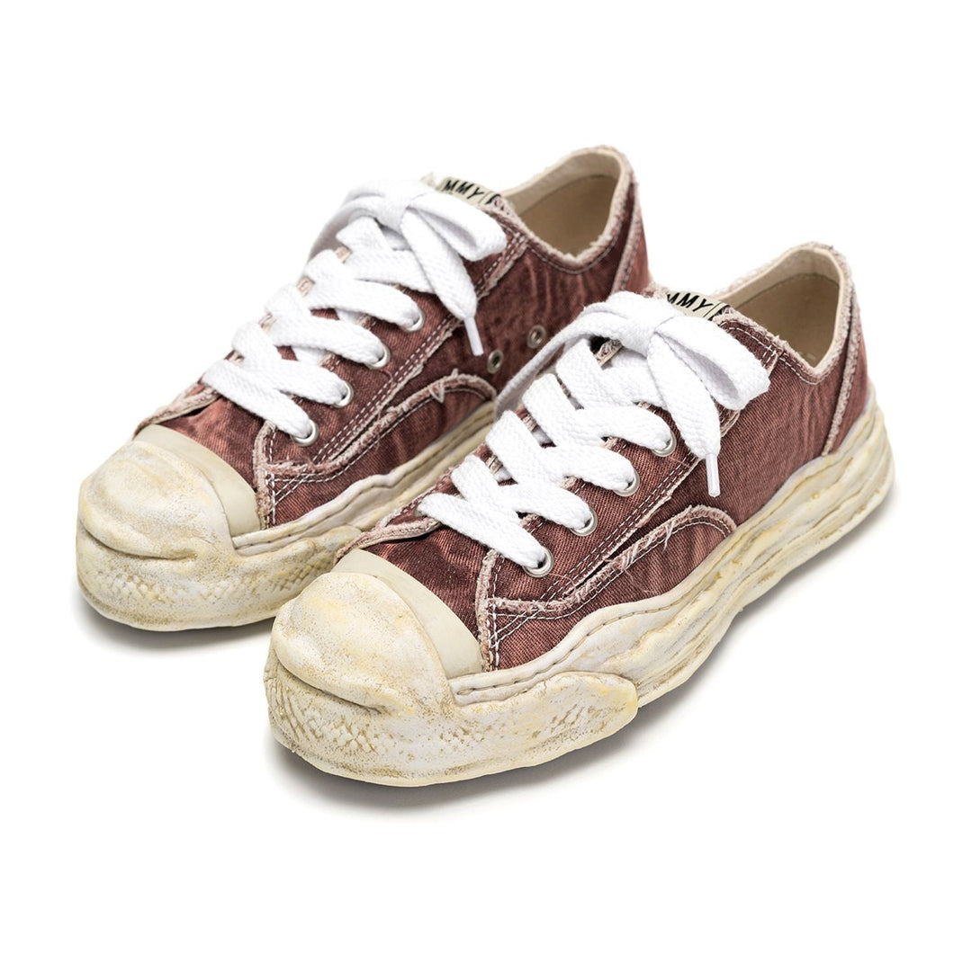 "HANK" OG Sole Bleach-Wash Denim Canvas Low-top Sneaker