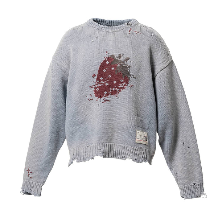 Strawberry Jacquard Knit Sweater