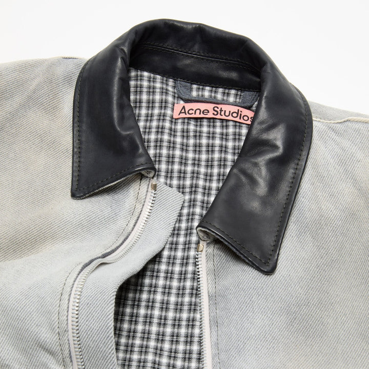 Faded Denim Bomber Jacket