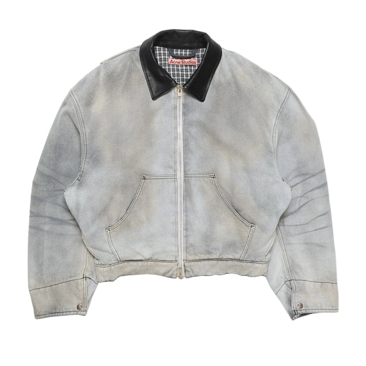 Faded Denim Bomber Jacket