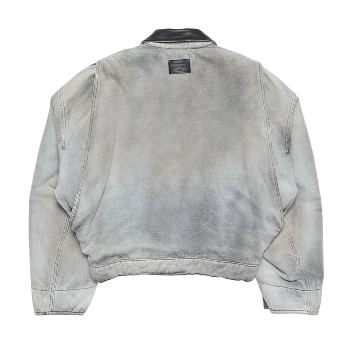 Faded Denim Bomber Jacket