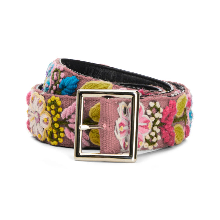 Crochet Floral Belt in Pink