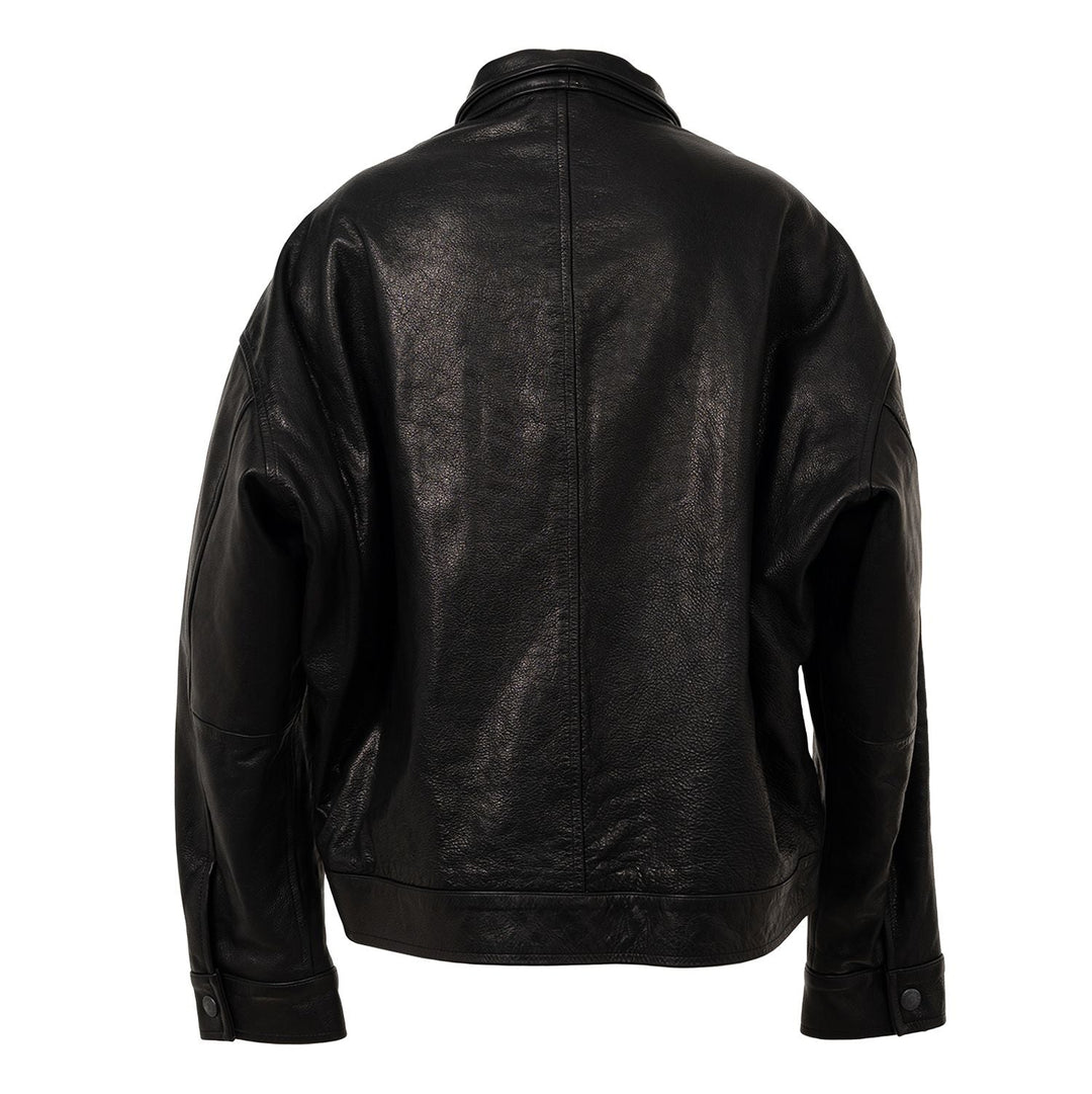 "BEDWIN & THE MMY” Leather Zip Jacket