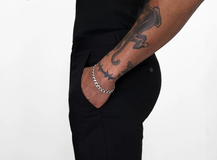 Distressed Curb Links Bracelet / 18k Ring 617