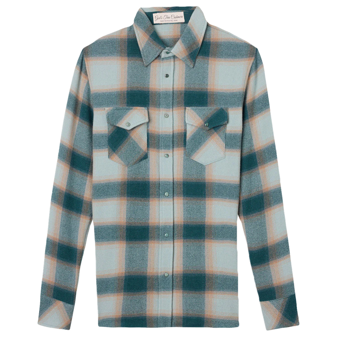 Shadow Plaid Cashmere Shirt
