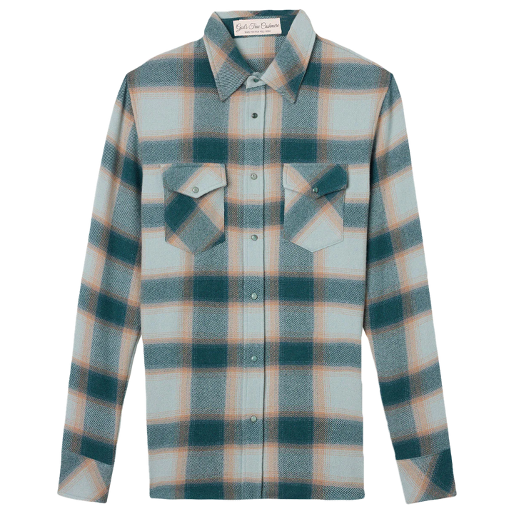 Shadow Plaid Cashmere Shirt