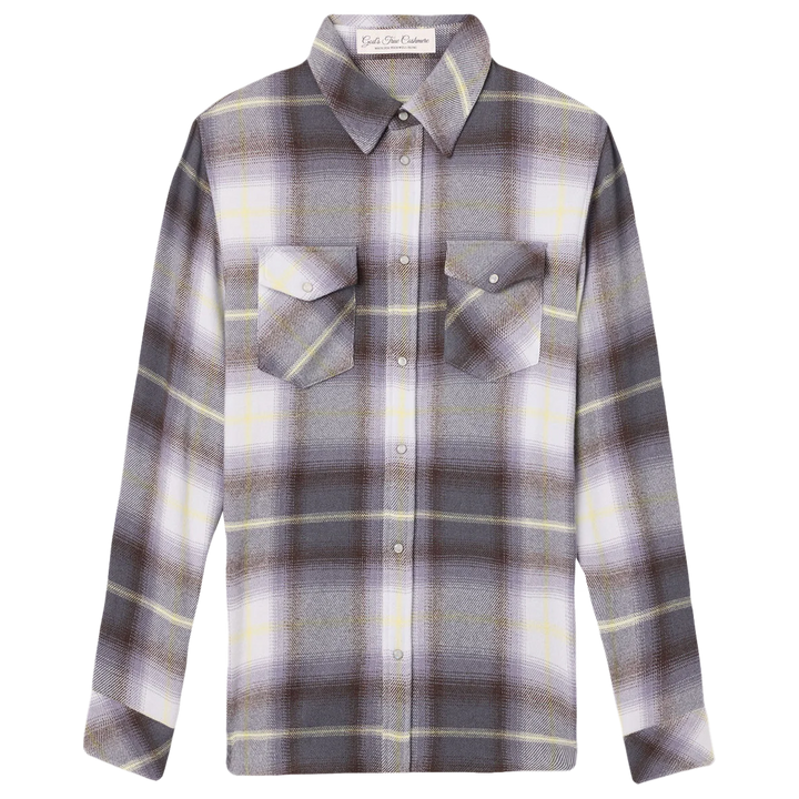 Shadow Plaid Cashmere Shirt