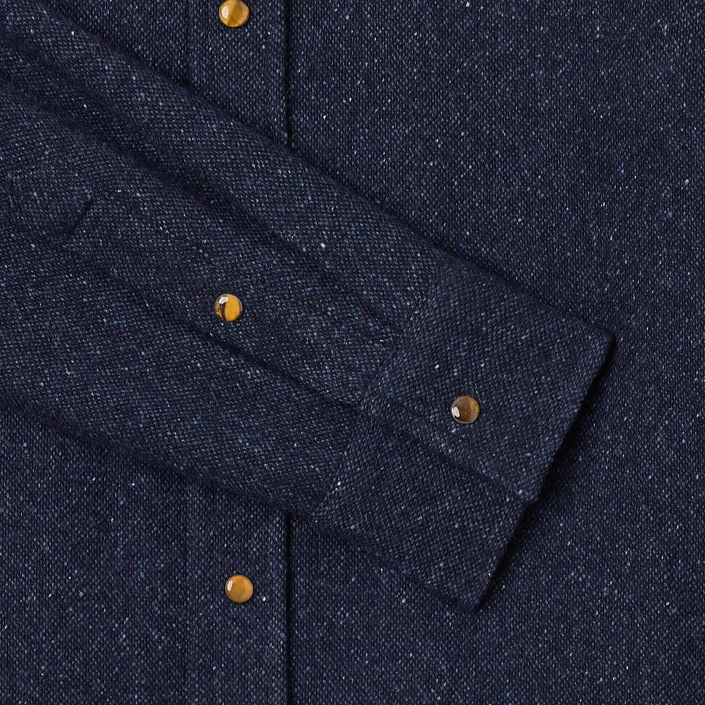 Midnight Cashmere Twill Donegal Shirt