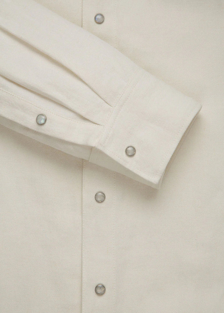 Ivory Solid Linen Shirt