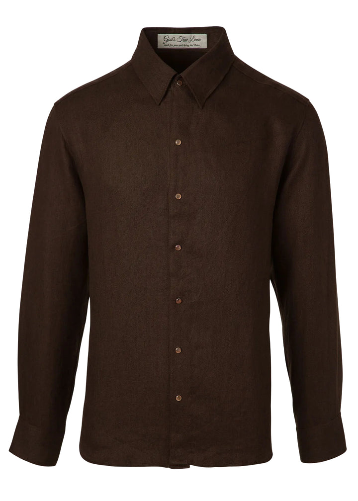 Cocoa Solid Linen Shirt