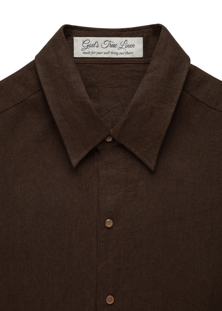 Cocoa Solid Linen Shirt