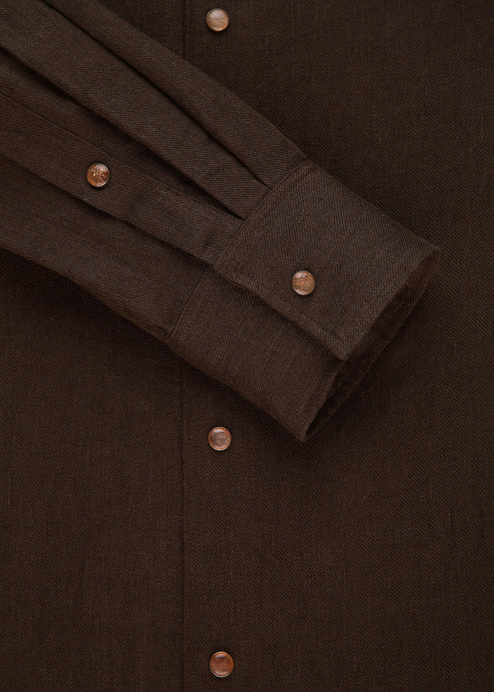 Cocoa Solid Linen Shirt