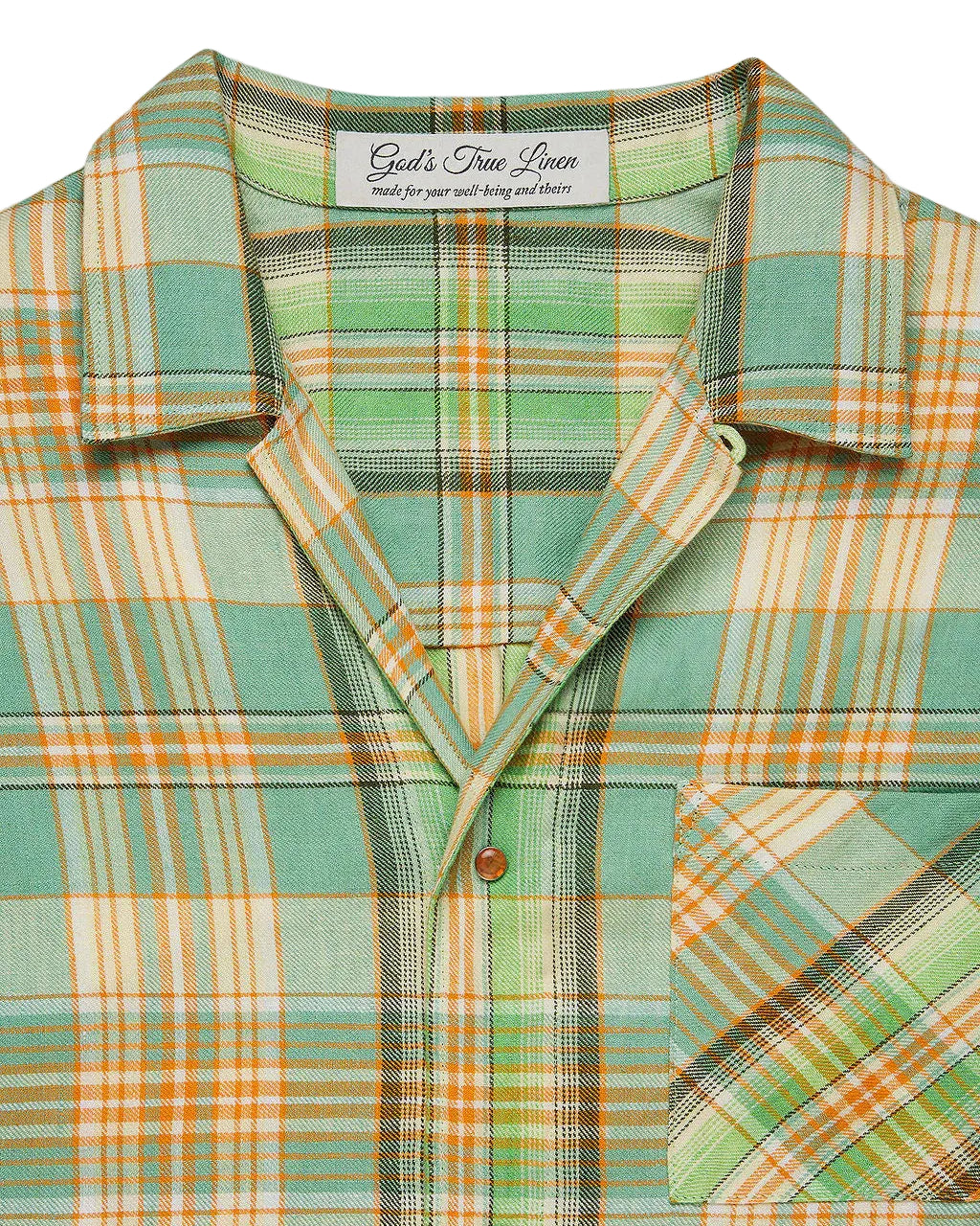 Lime Moss Plaid Linen SS Shirt
