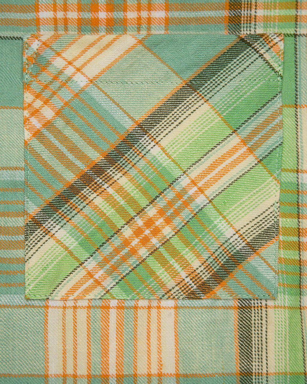 Lime Moss Plaid Linen SS Shirt