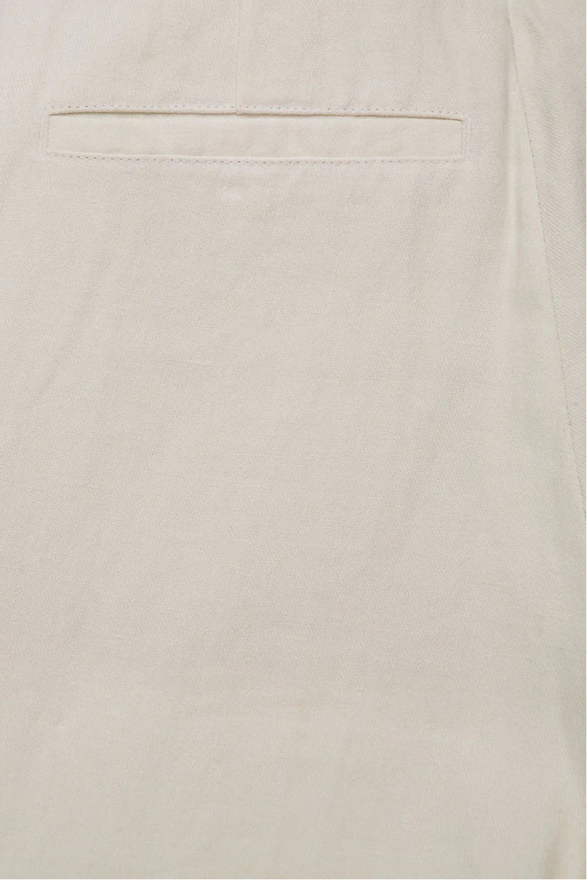 Ivory Solid Linen Pant
