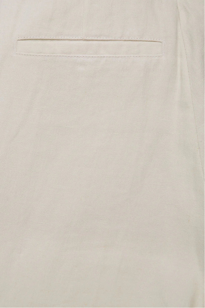 Ivory Solid Linen Pant