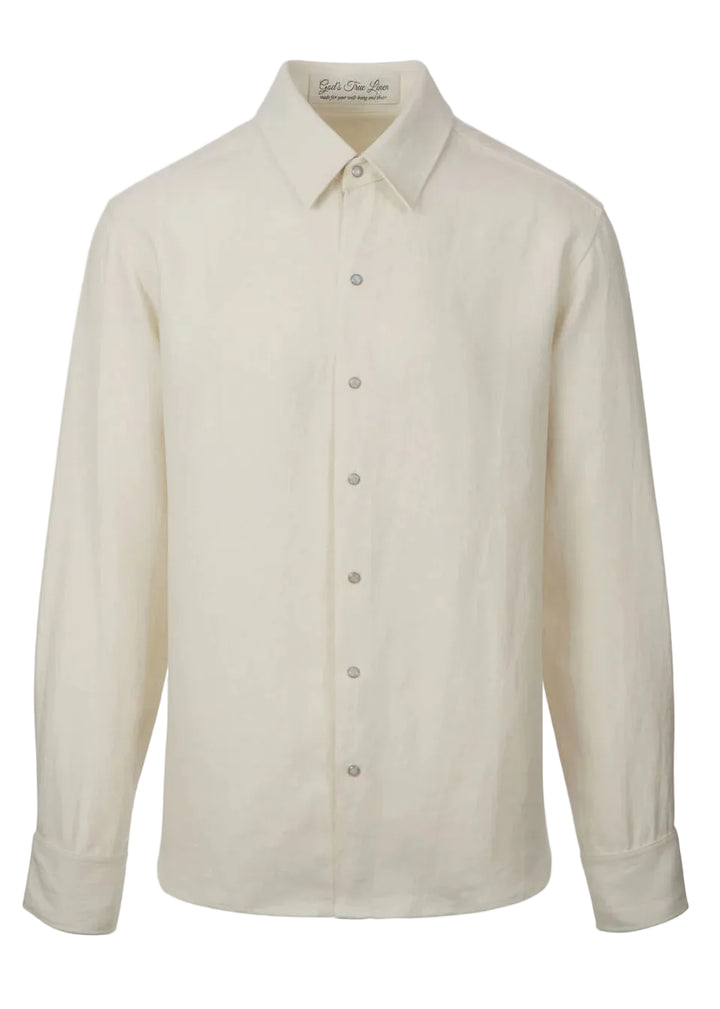 Ivory Solid Linen Shirt